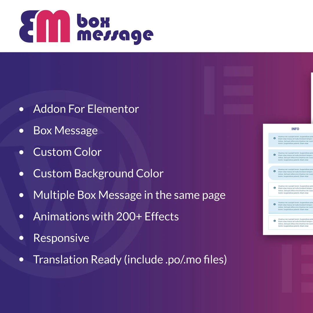 Box Message for Elementor WordPress Plugin