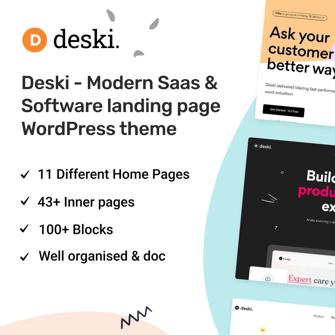 Deski - Modern Saas & Software WordPress Theme