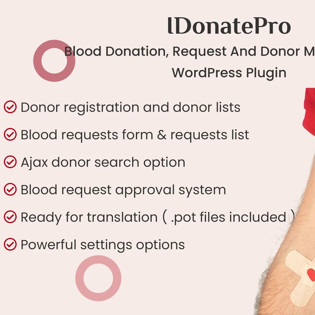IDonatePro - Blood Donation Management Plugin